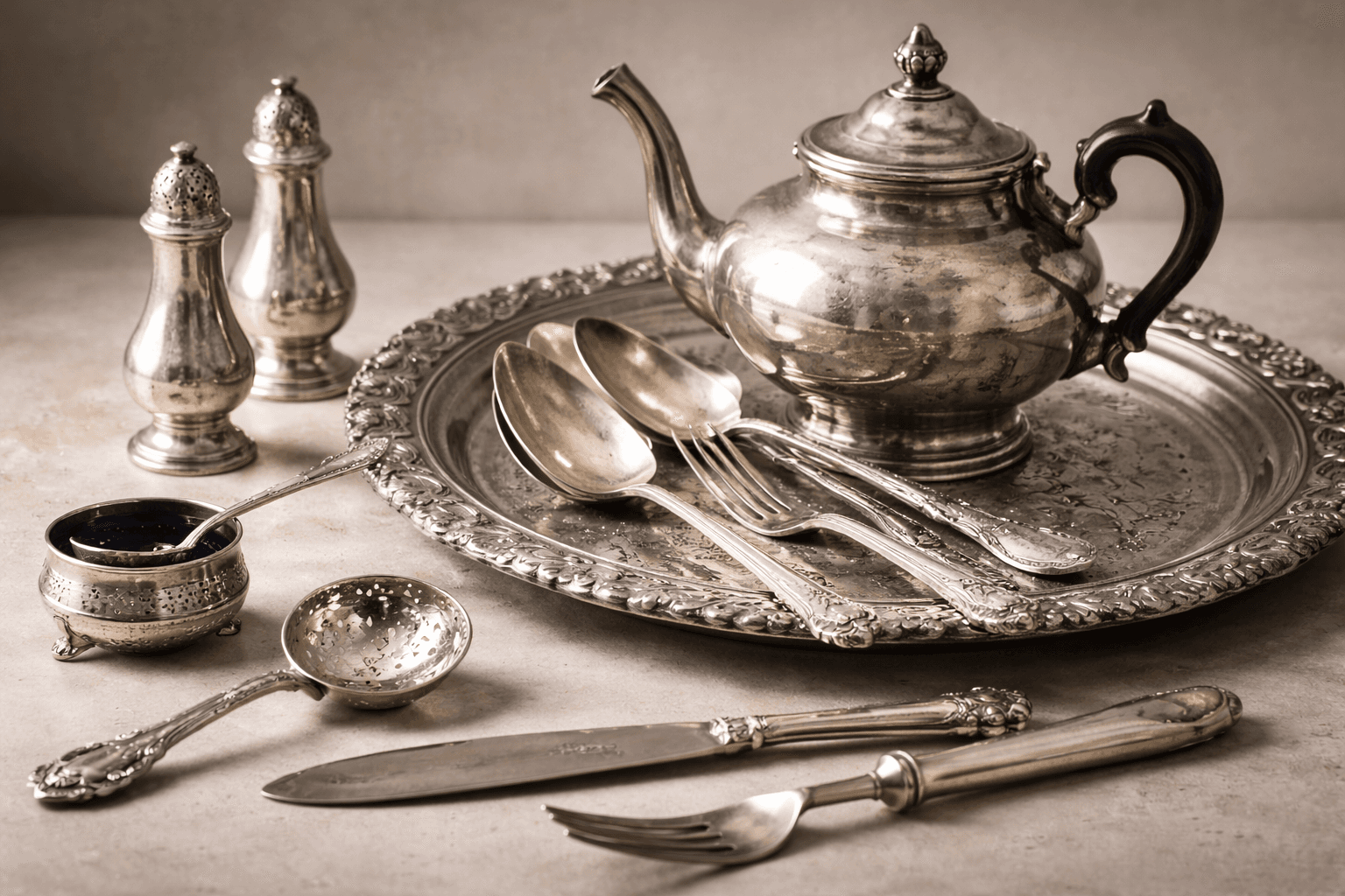 Vajilla y platería de plata para tasación